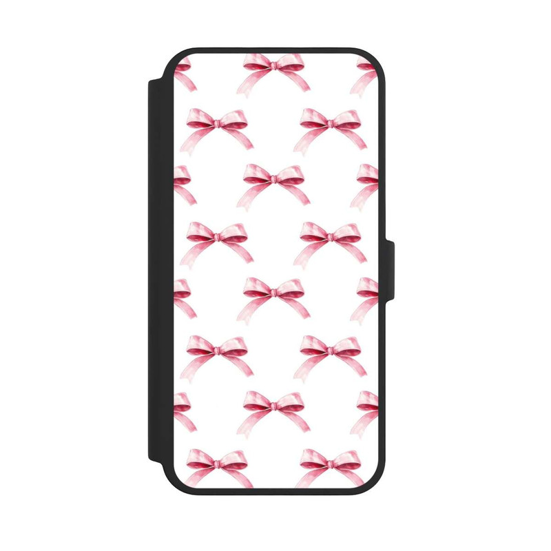 iPhone 16 Pro Max NIVOflip Pink Bow on White Pattern