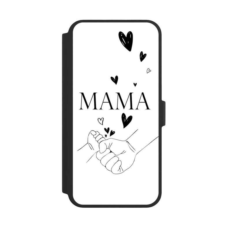 iPhone 16 Pro Max NIVOflip Muttertag Line Art Hände Schwarz Weiß