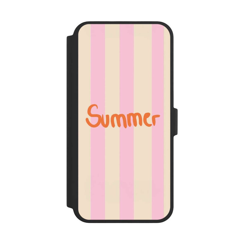 iPhone 16 Pro Max NIVOflip Summer- Rosa und Orange Streifen Hintergrund