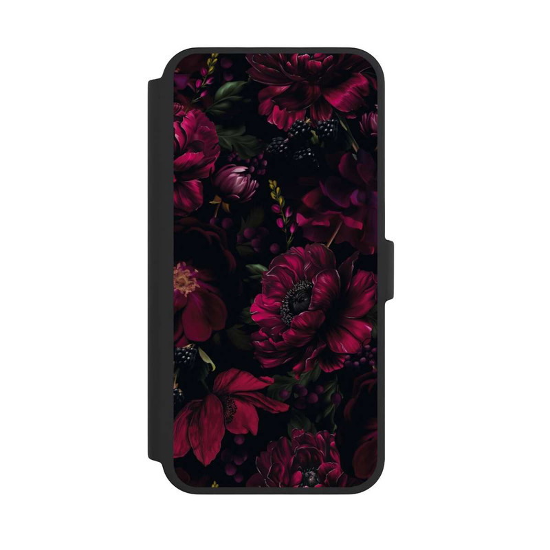 iPhone 16 Pro Max NIVOflip Dunkle Rote Blumen Liebe