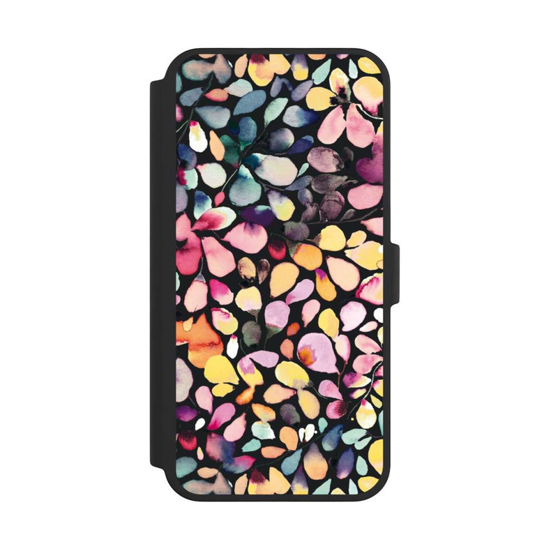 iPhone 16 Pro Max NIVOflip Eukalyptus Aquarellblätter Schwarz