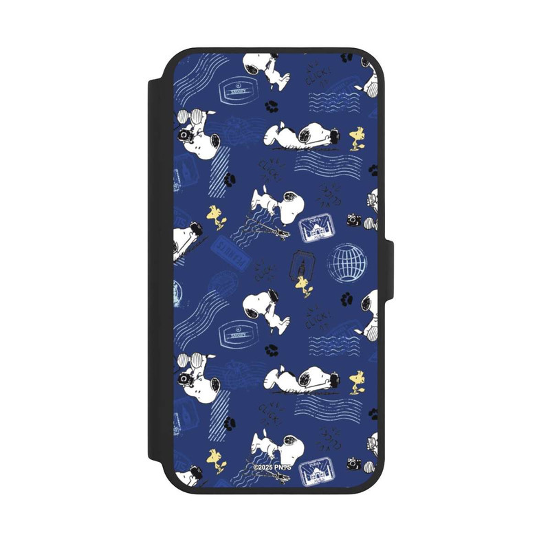 iPhone 16 Pro Max NIVOflip Peanuts Travel Stamps Pattern Blue