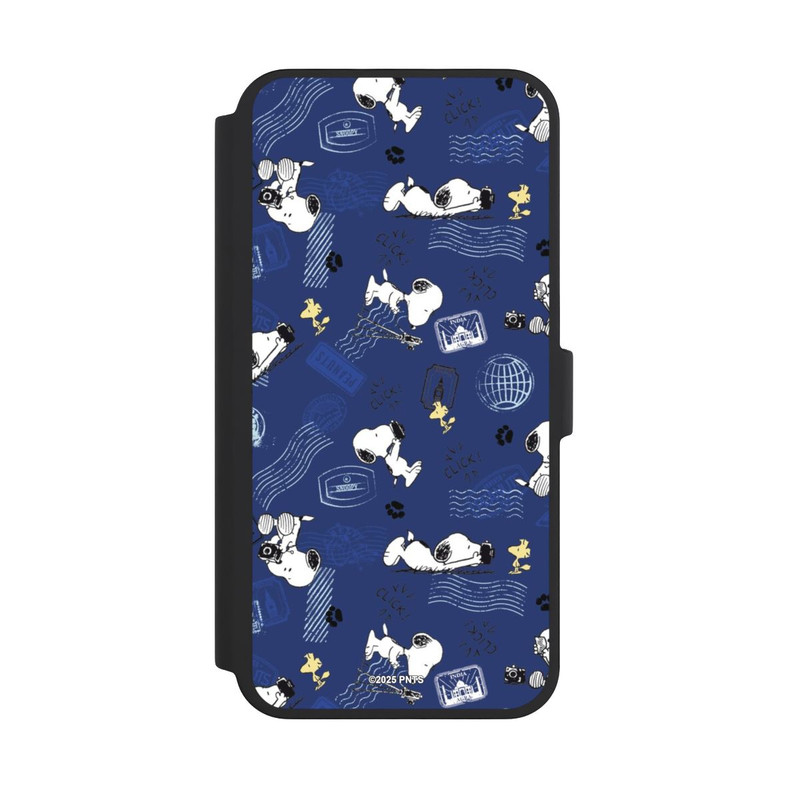 iPhone 16 Pro Max NIVOflip Peanuts Travel Stamps Pattern Blue