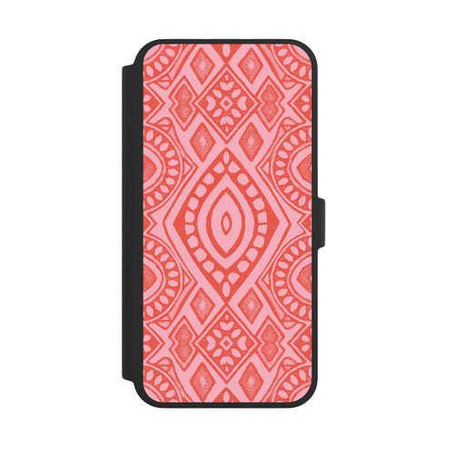 Apple iPhone 16 Pro Max NIVOflip Boho Geometric Intricate Tribal Design in Shades of Pink