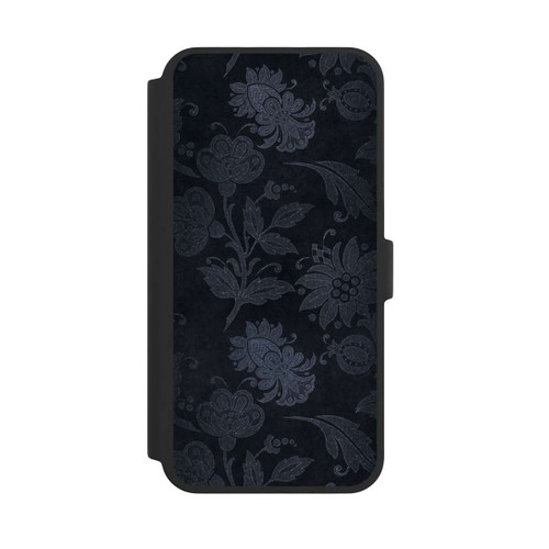 Apple iPhone 16 Pro Max NIVOflip  Silberne Blumen auf Samt