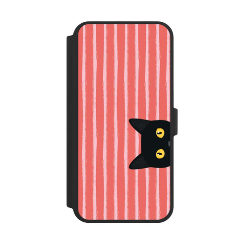 Apple iPhone 16 Pro Max NIVOflip Schwarze Katze Gestreift Orange