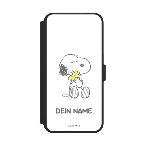 Apple iPhone 16 Pro Max NIVOflip Snoopy And Woodstock Cuddling Personalisierbar