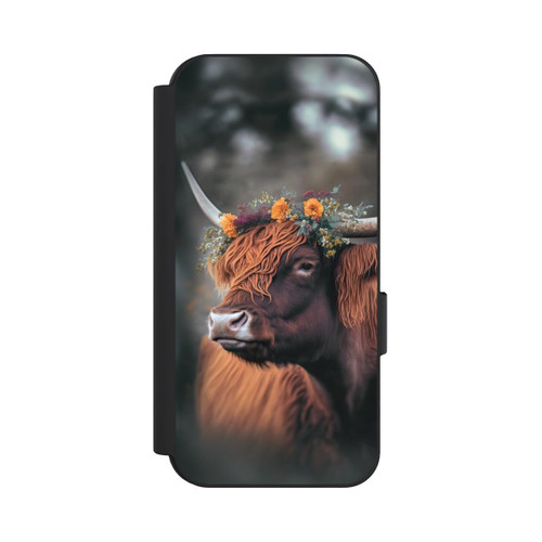 Google Pixel 9 NIVOflip Vache des Highlands avec des fleurs avec IA