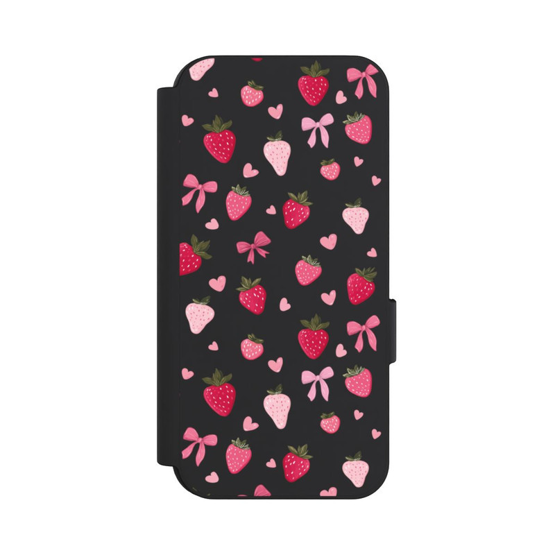 Pixel 9 NIVOflip Strawberry Ribbon Pattern Pink Transparent