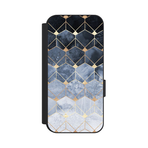 Google Pixel 9 Pro NIVOflip Blaue Sechsecke und Diamanten Golddruck