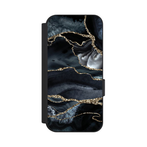 Google Pixel 9 Pro NIVOflip Dunkler Marmor Gold Glitzerlook