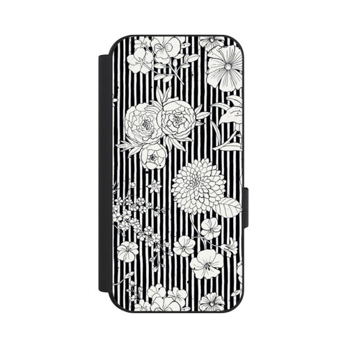 Google Pixel 9 Pro NIVOflip Fleurs et rayures noir et blanc