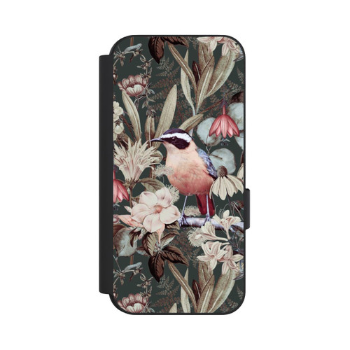 Google Pixel 9 Pro NIVOflip Orangefarbener Vogel im Vintage Blumenmuster