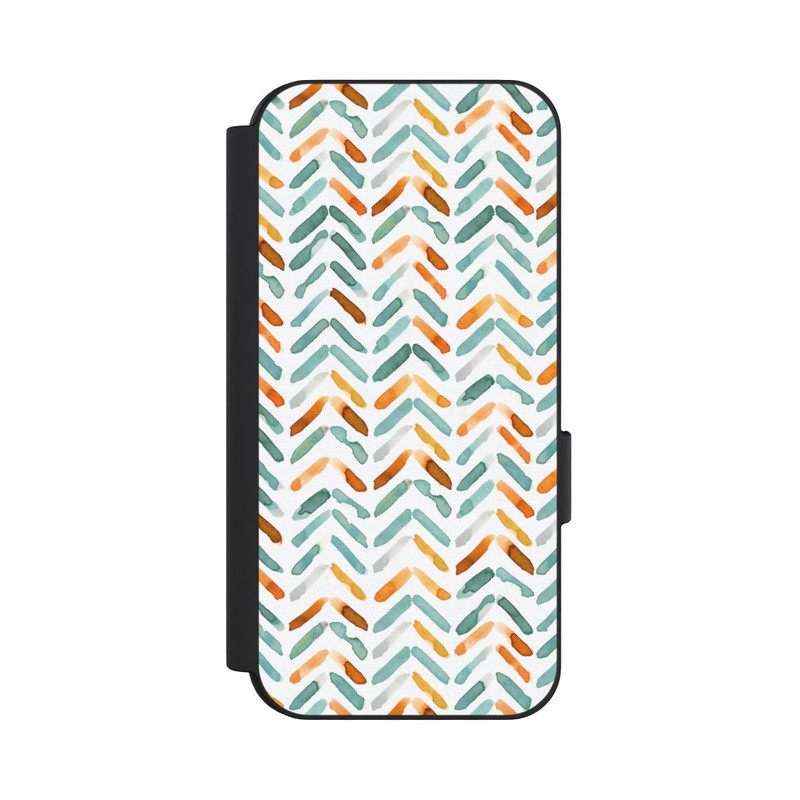 Pixel 9 Pro NIVOflip Elegantes Herbstchevron Blau Orange