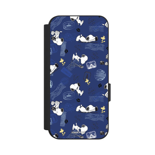 Google Pixel 9 Pro NIVOflip Peanuts Travel Stamps Pattern Blue