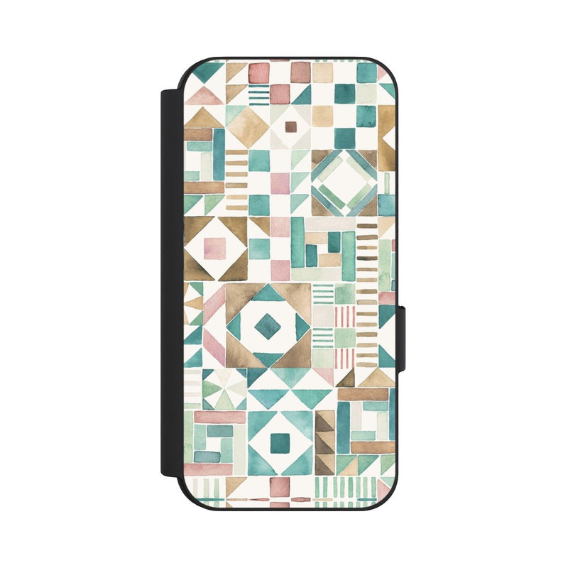 Pixel 9 Pro NIVOflip Geometric Blocks Retro Vintage Patchwork Green