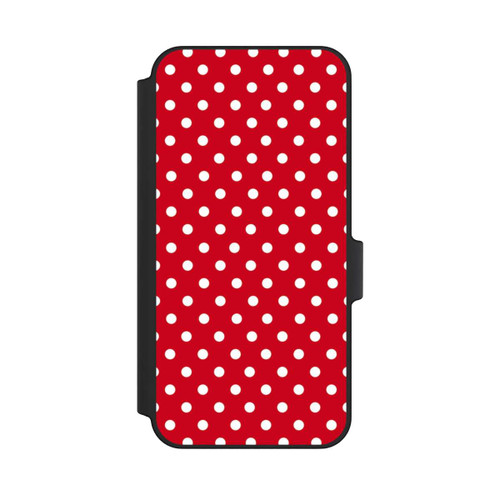 Samsung Galaxy A15 5G NIVOflip Polka Dots Dunkelrot und Weiß