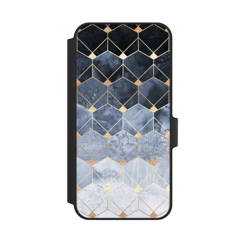 Samsung Galaxy A15 5G NIVOflip Impression Or Hexagones Bleus Et Diamants