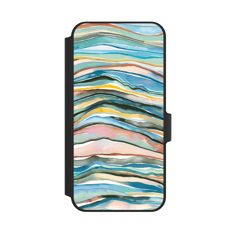 Galaxy A15 5G NIVOflip Couches d'agate aquarelle bleues