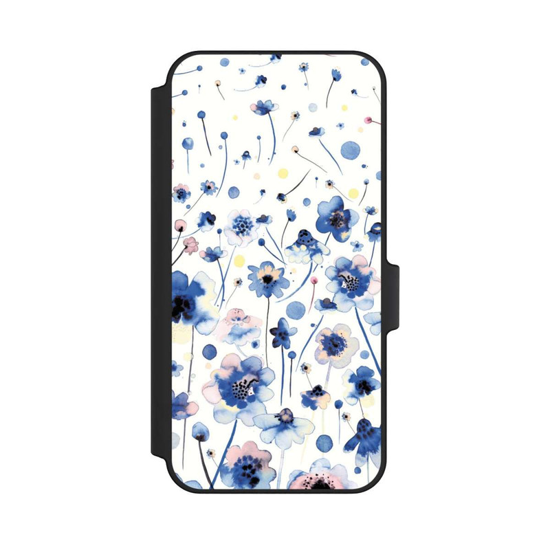 Galaxy A15 5G NIVOflip Aquarelltinte blaue Blumen