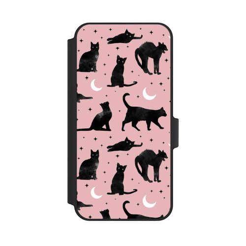 Samsung Galaxy A15 5G NIVOflip Katzen und Mond auf Rosa