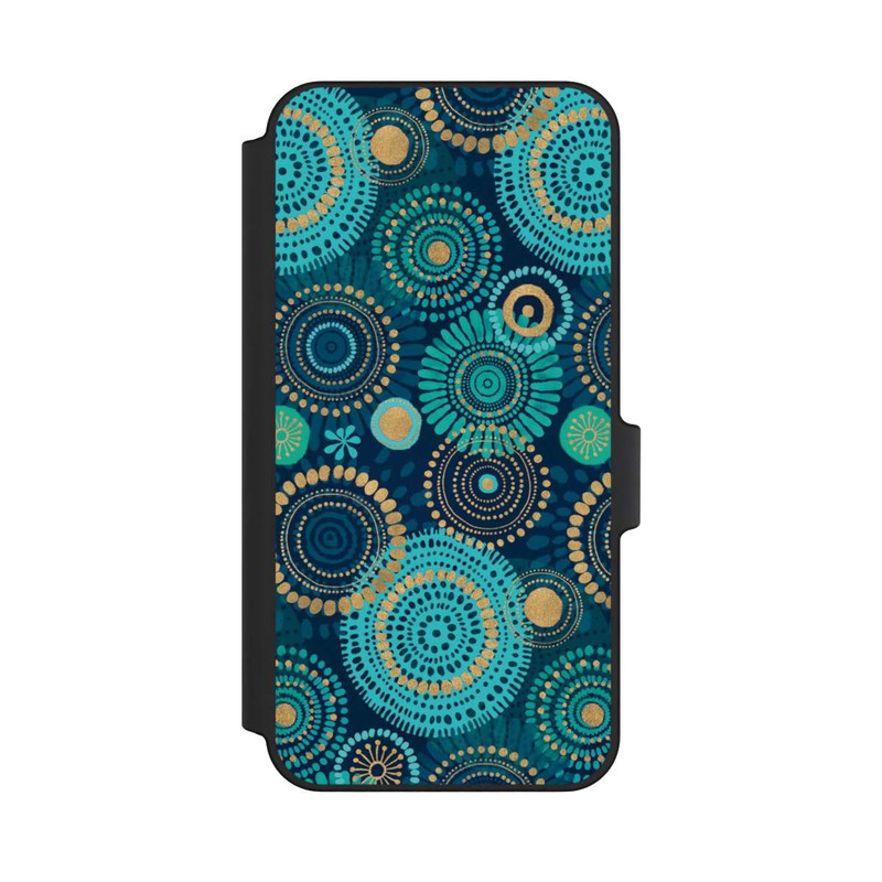 Galaxy A15 5G NIVOflip Blockprint India Teal Gold