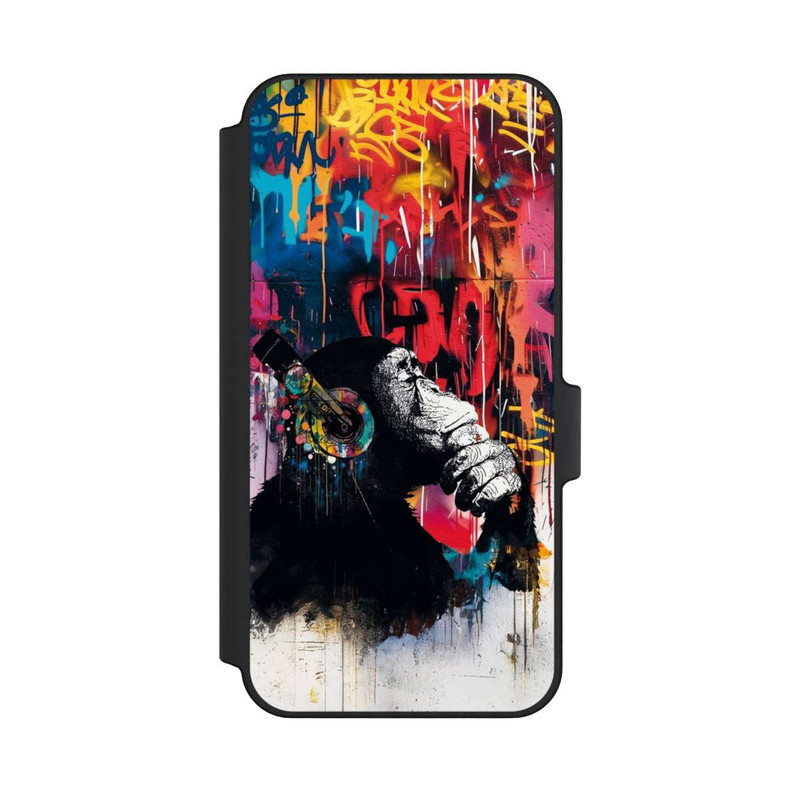 Galaxy A15 5G NIVOflip Affe Stereo Kopfhörer Graffiti Street Art Blau