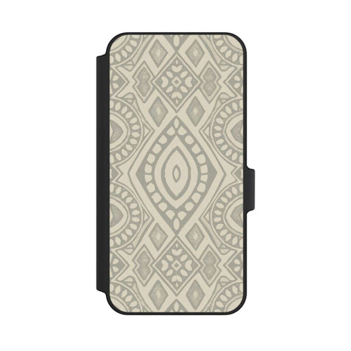 Samsung Galaxy A15 5G NIVOflip Boho Geometric Mosaic Pattern Neutral Grey and Beige