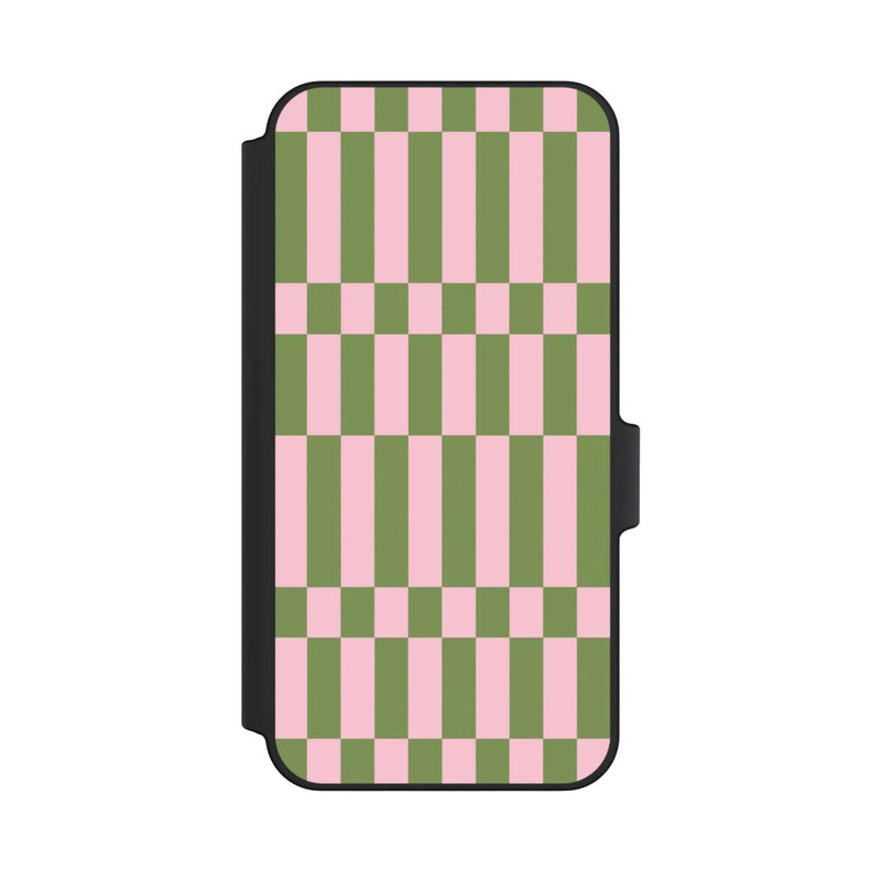 Galaxy A15 5G NIVOflip Karomuster in Salbei und Rosa