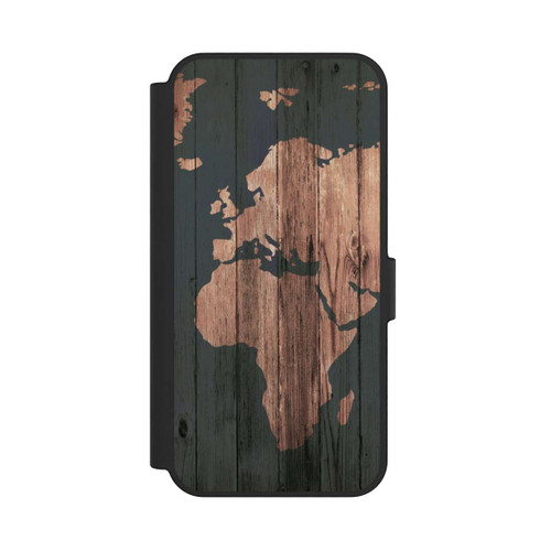 Samsung Galaxy S24 FE 5G NIVOflip Wooden World Map