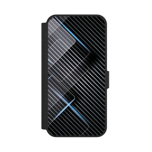 Samsung Galaxy S24 FE 5G NIVOflip Blaue Linien auf Karbon
