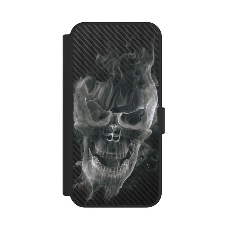 Galaxy S24 FE NIVOflip rauchender Totenkopf Carbon