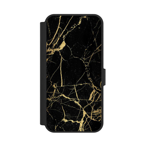 Samsung Galaxy S24 FE 5G NIVOflip Schwarzgoldener Marmor-Look