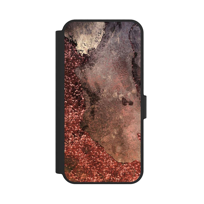 Galaxy S24 FE NIVOflip  Brauner Glitzer Marmorlook