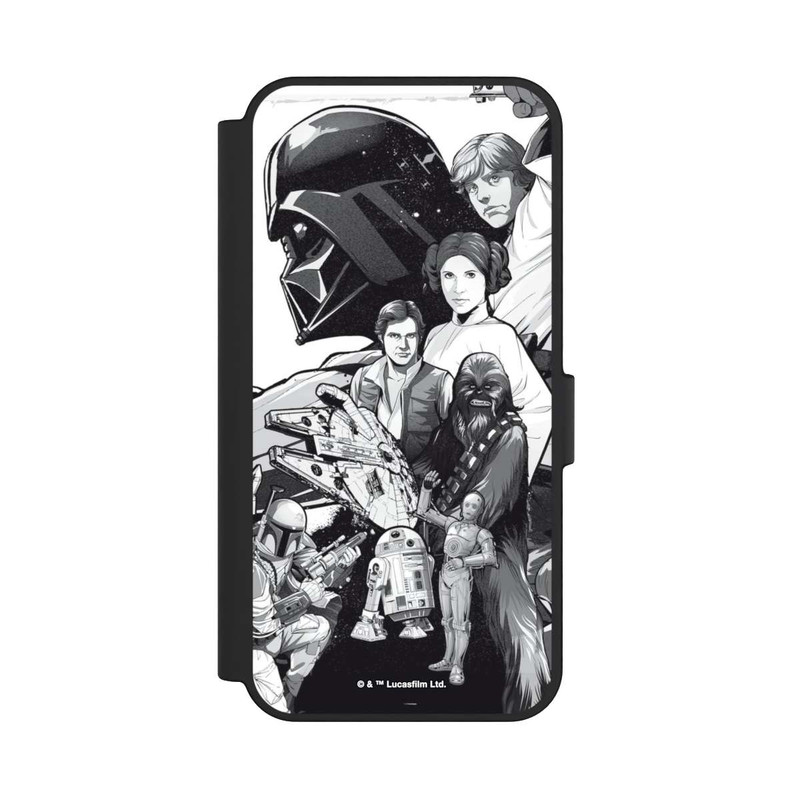 Galaxy S24 FE NIVOflip StarWars Charaktere - Schwarz-Weiß