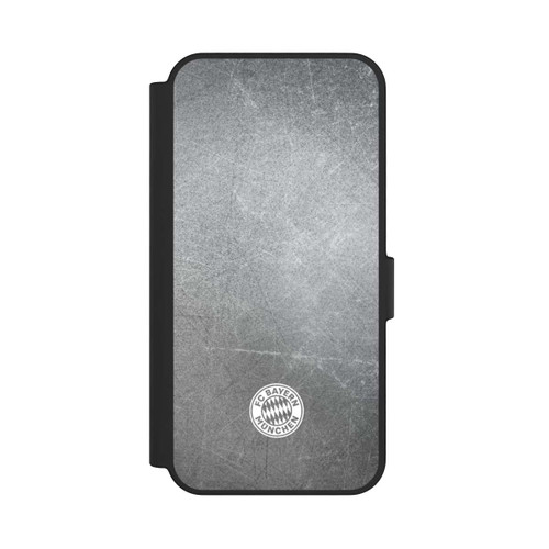 Samsung Galaxy S24 FE 5G NIVOflip Logo FCB Classique Petit - Blanc sur Fond Métallique