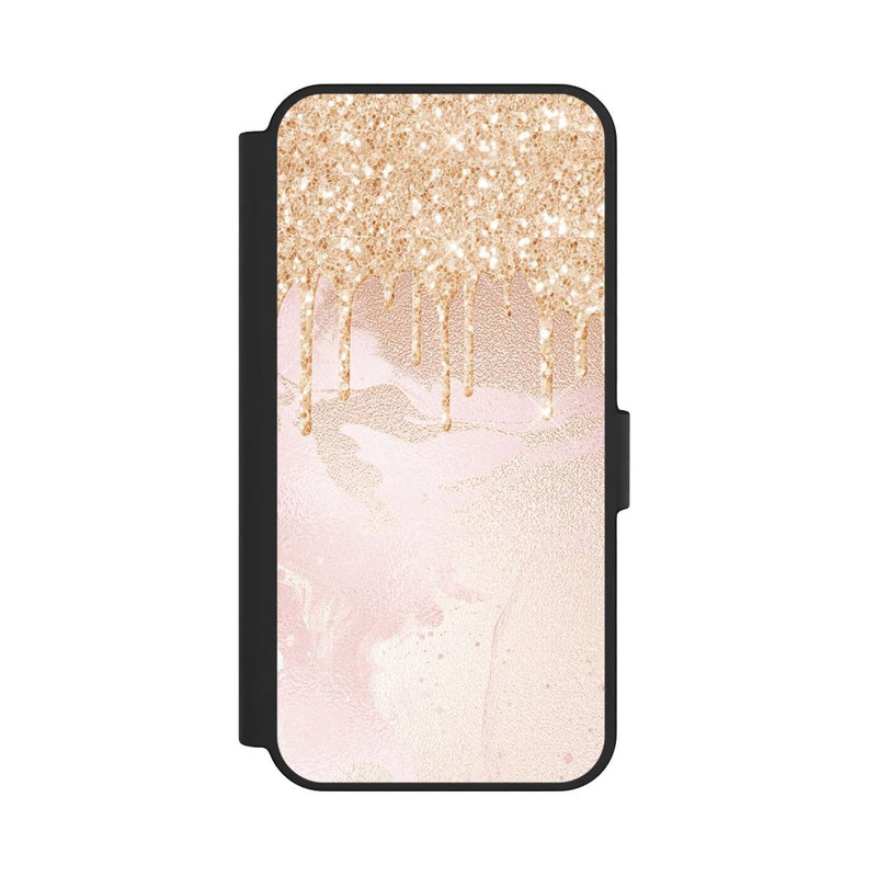 Galaxy S24 FE NIVOflip  Roségoldener Glitzer Tropfen Look