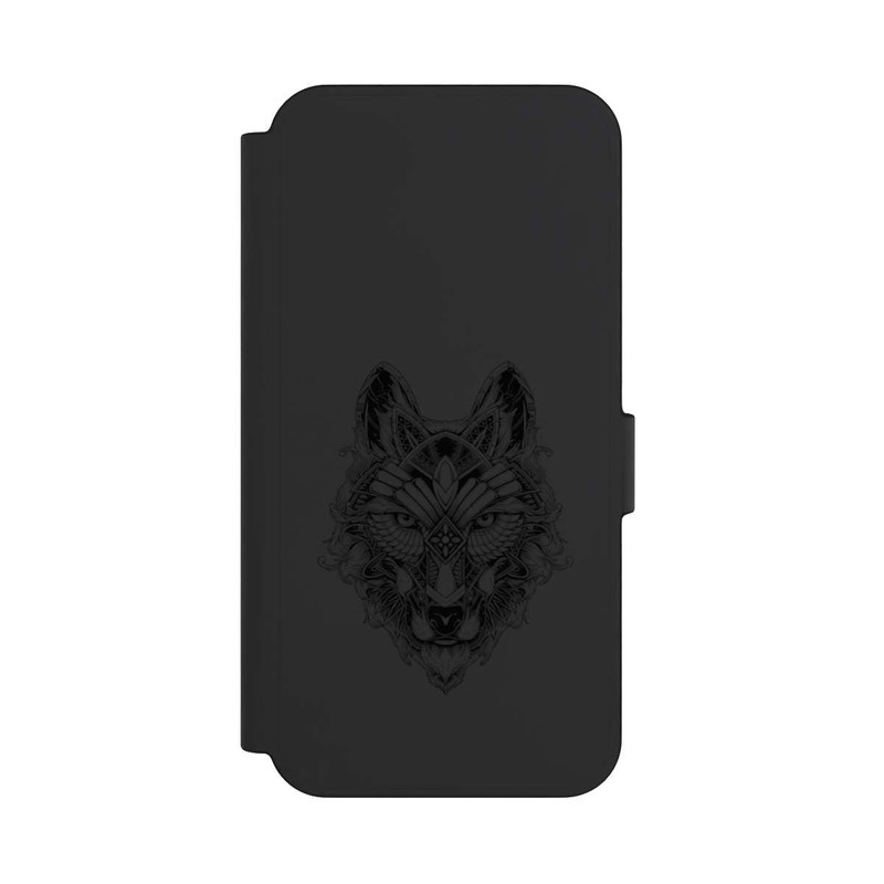Galaxy S24 FE NIVOflip Wolf Mandala ohne Hintergrund