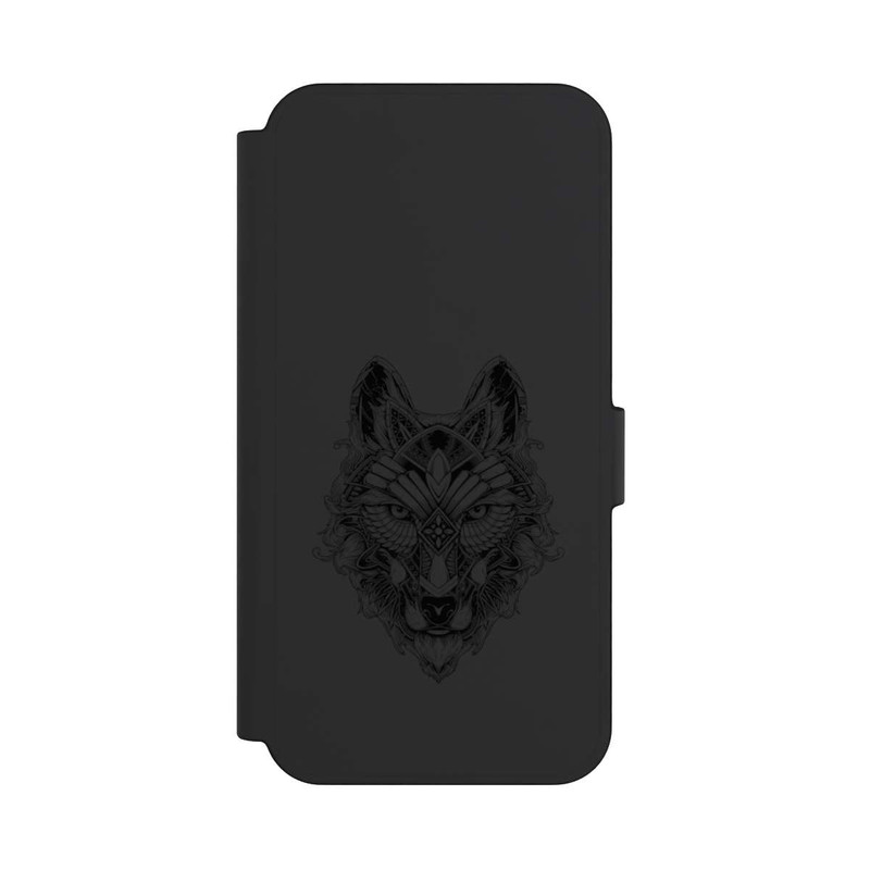 Galaxy S24 FE NIVOflip Wolf Mandala ohne Hintergrund