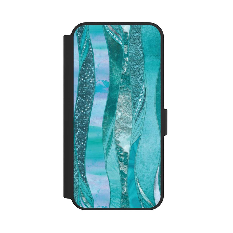 Galaxy S24 FE NIVOflip Look pailleté glamour bleu