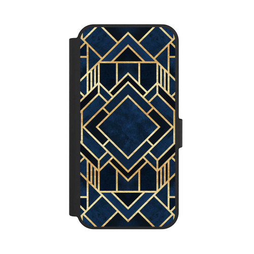 Samsung Galaxy S24 FE 5G NIVOflip Kunst Deko Blau Golddruck