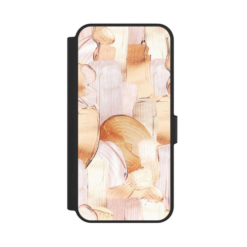 Samsung Galaxy S24 FE 5G NIVOflip Weiß/Gold Pinsel Muster