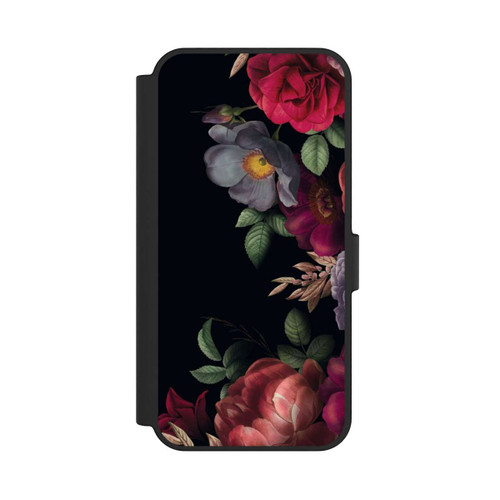 Samsung Galaxy S24 FE 5G NIVOflip Blumen Auf Schwarz