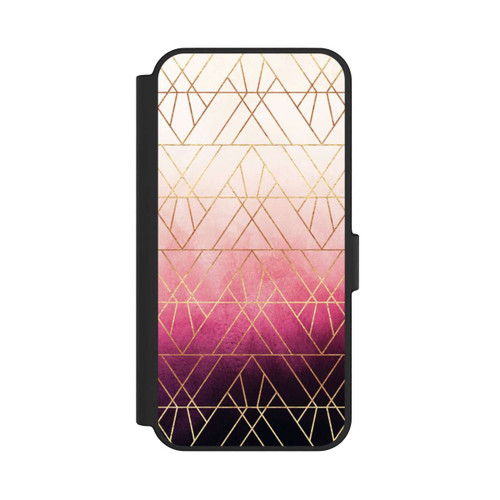 Samsung Galaxy S24 FE 5G NIVOflip Pink Ombre Dreiecke Golddruck