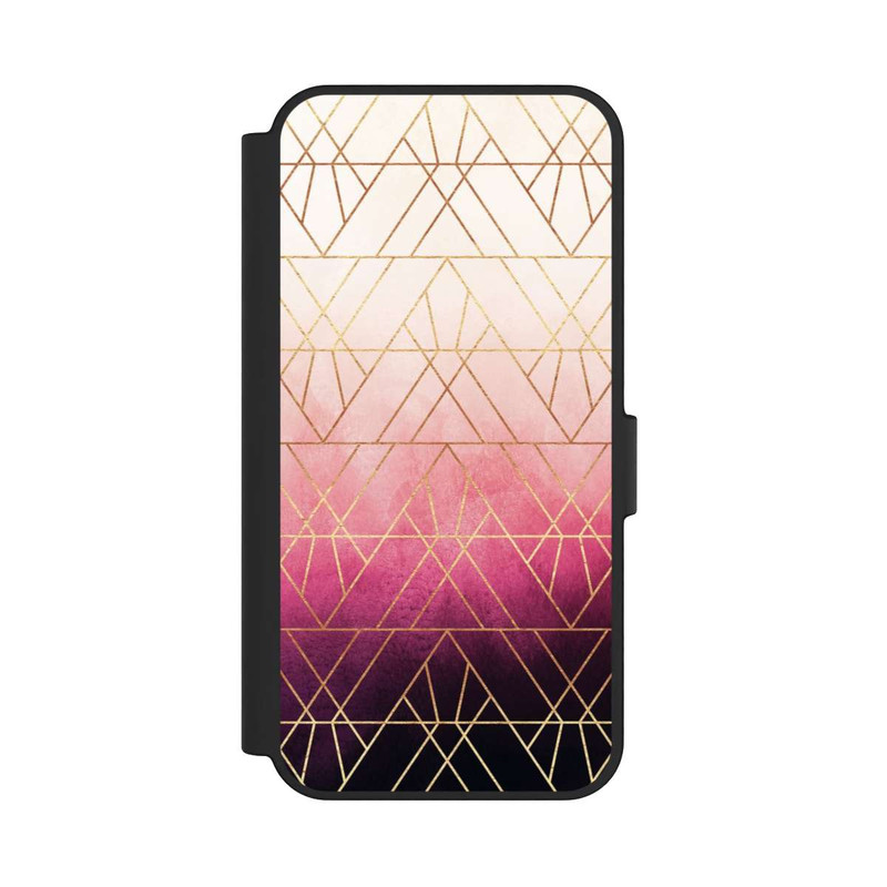 Galaxy S24 FE NIVOflip Pink Ombre Dreiecke Golddruck