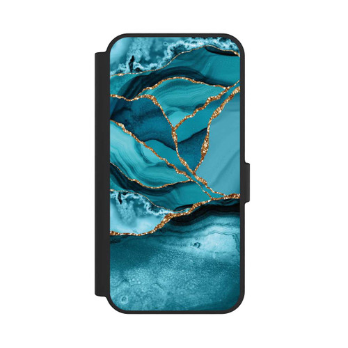 Samsung Galaxy S24 FE 5G NIVOflip Eisblaue Marmor Landschaft