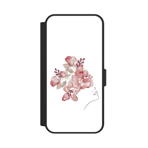Samsung Galaxy S24 FE 5G NIVOflip Line Art Fleurs de visage de femme