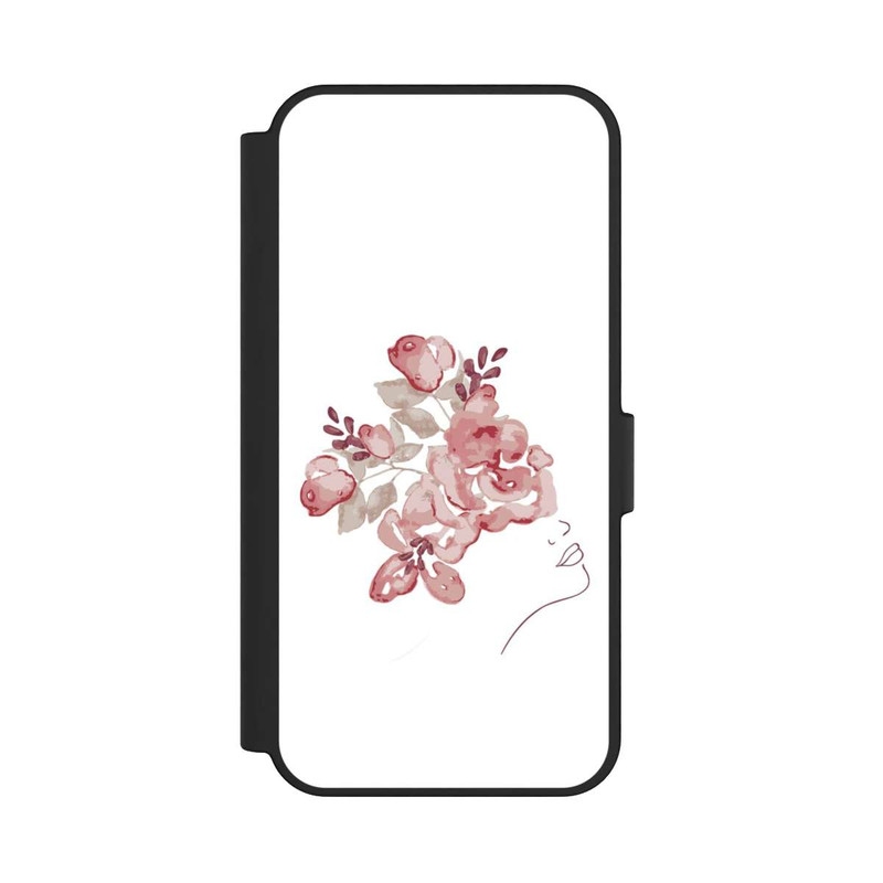 Galaxy S24 FE NIVOflip Line Art Fleurs de visage de femme