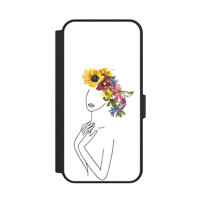 Galaxy S24 FE NIVOflip Line Art Frau mit Blumenkrone