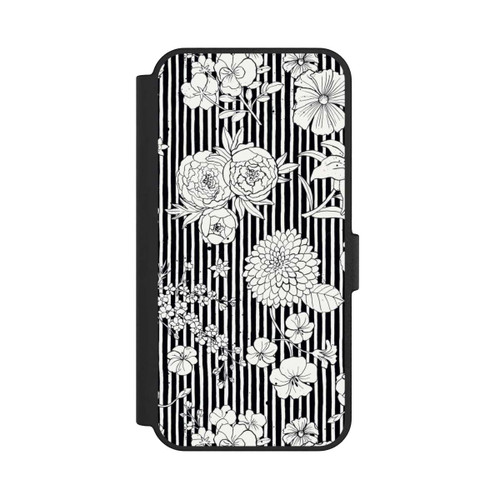 Samsung Galaxy S24 FE 5G NIVOflip Blumen und Streifen Schwarz und Weiß
